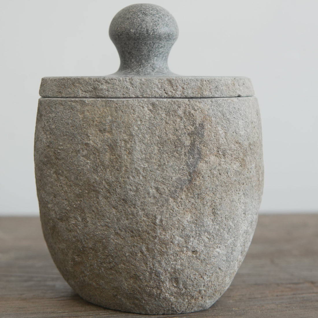 Hand Carved Stone Canister With Top