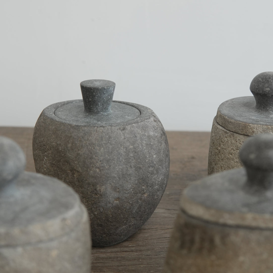 Hand Carved Stone Canister With Top