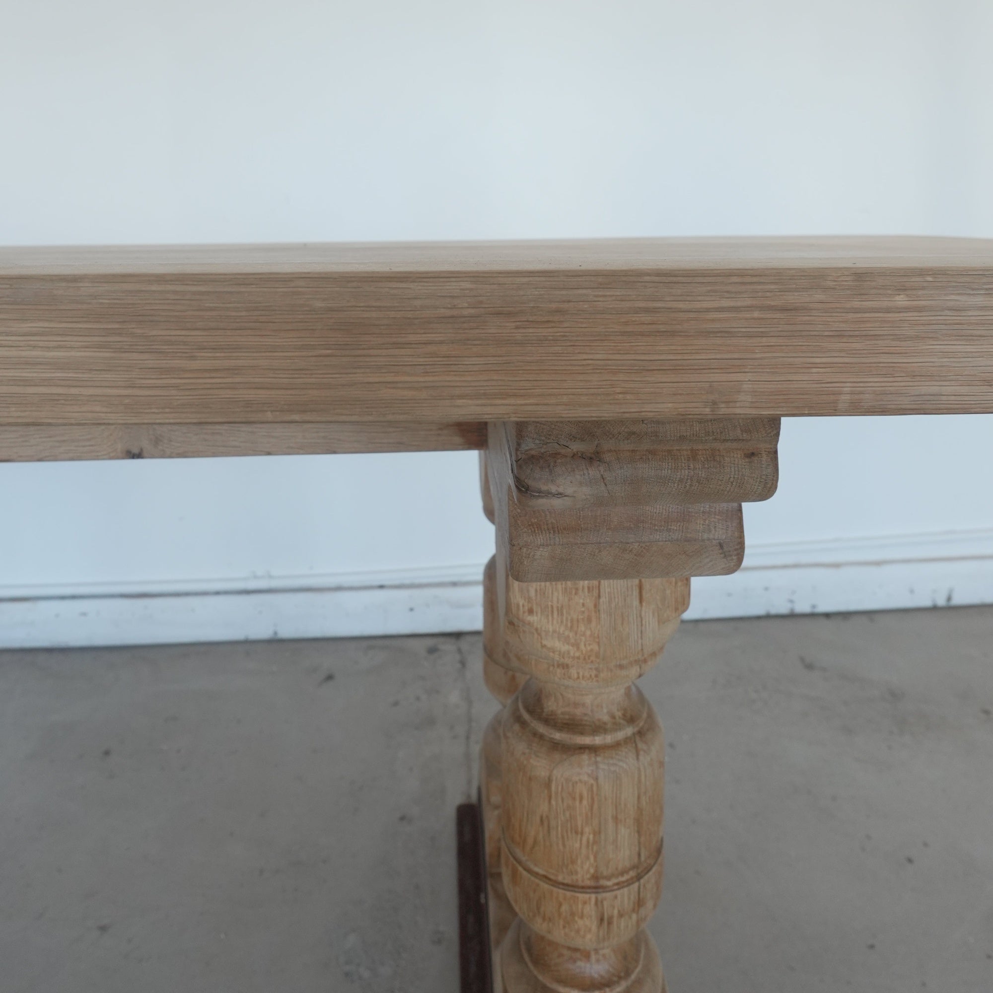 1800 Belgian Oak Trestle Dining Table - Trouvaille Imports