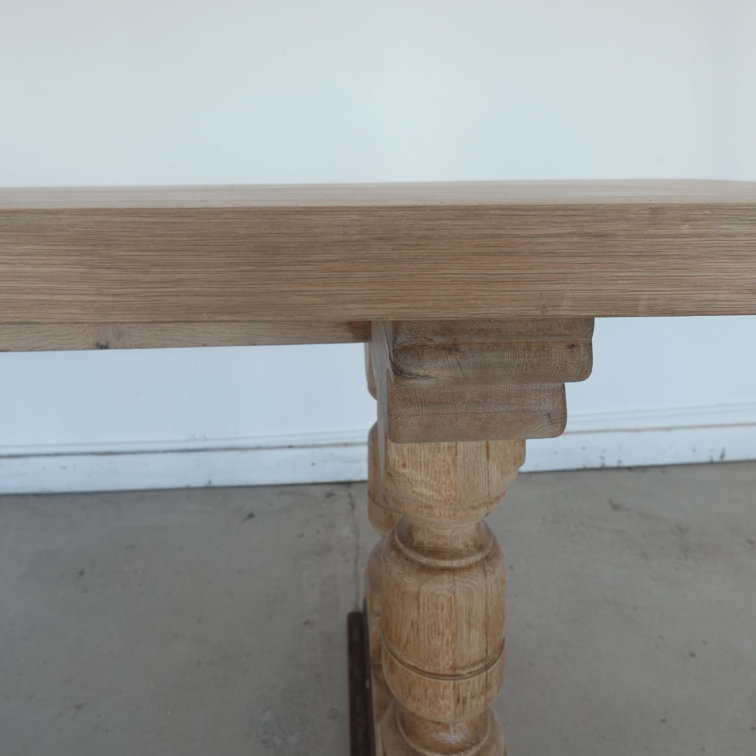 1800 Belgian Oak Trestle Dining Table - Trouvaille Imports