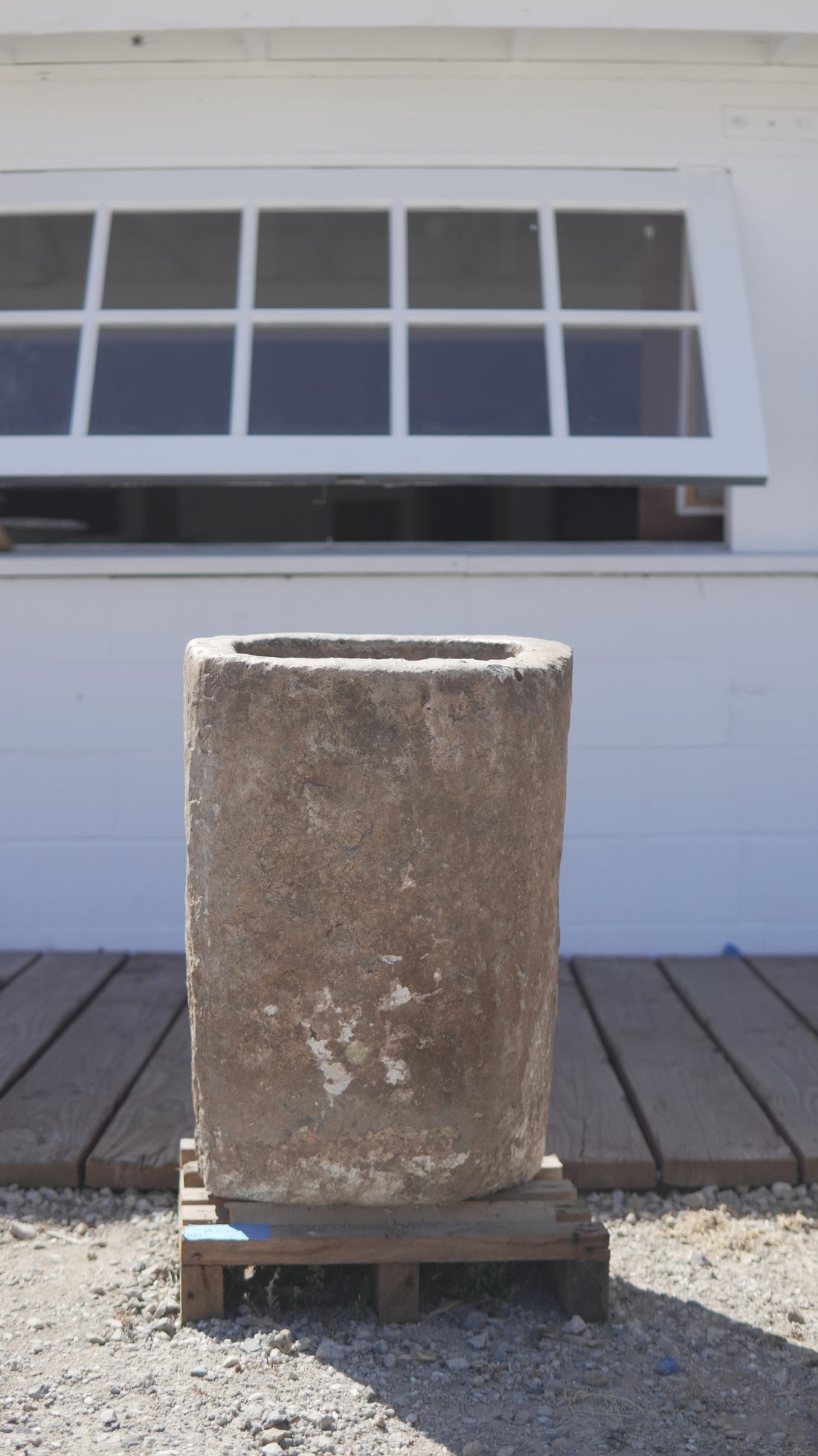 Antique Limestone Trough (19 inches round x 26 inches Height)