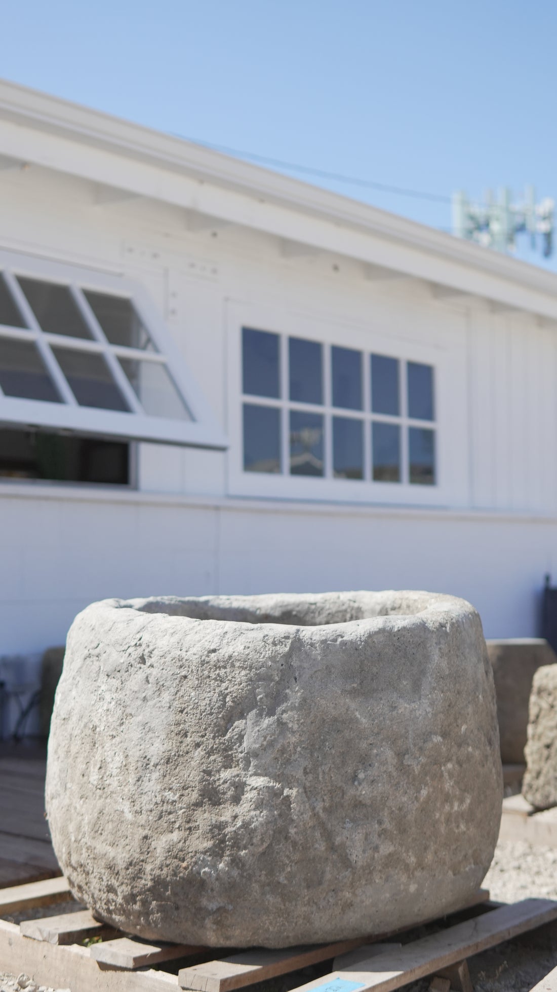 Vintage Limestone Trough (27 inches Height x 22 inches round)