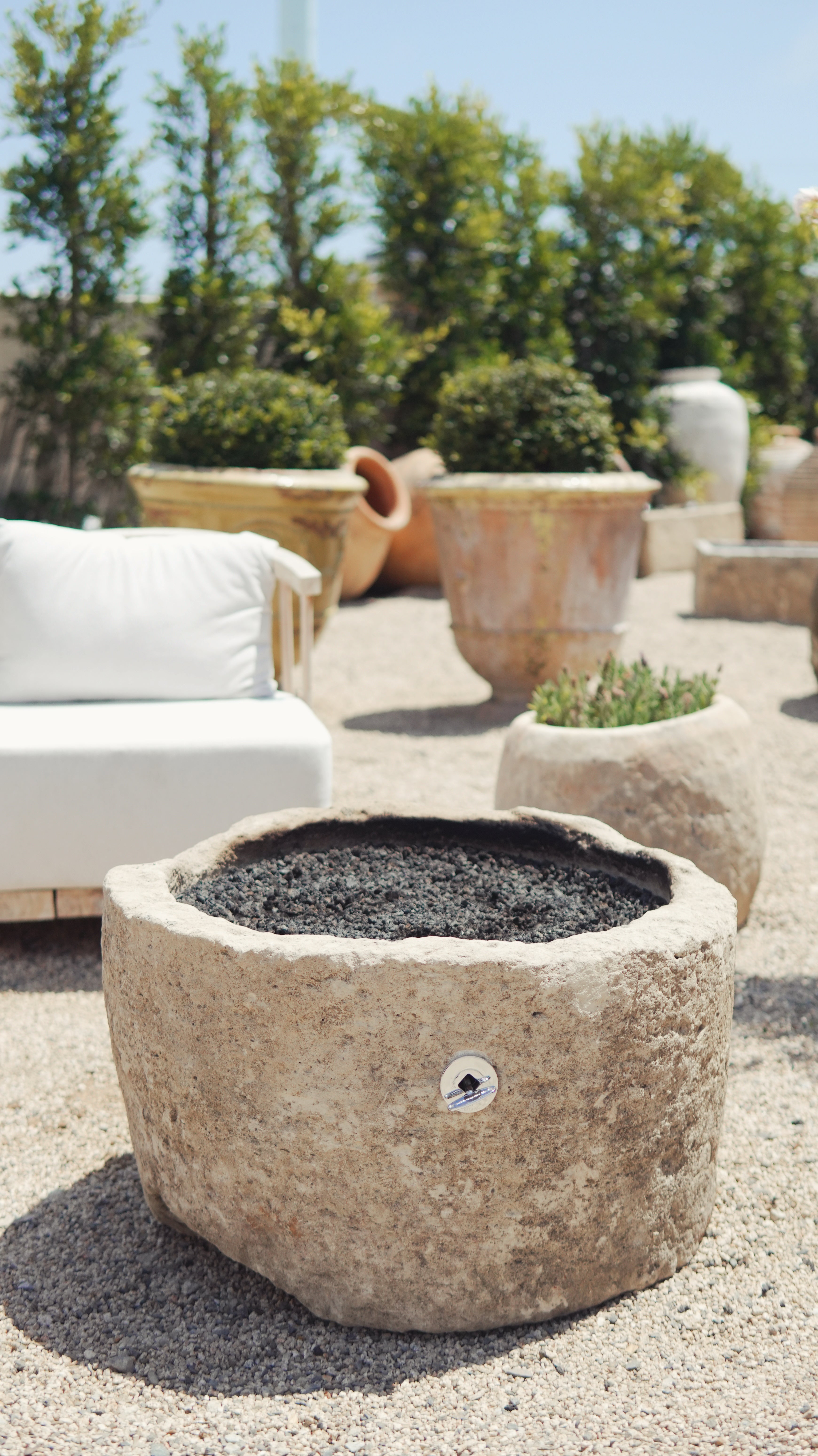 Antique Limestone Fire Pit - Trouvaille Imports