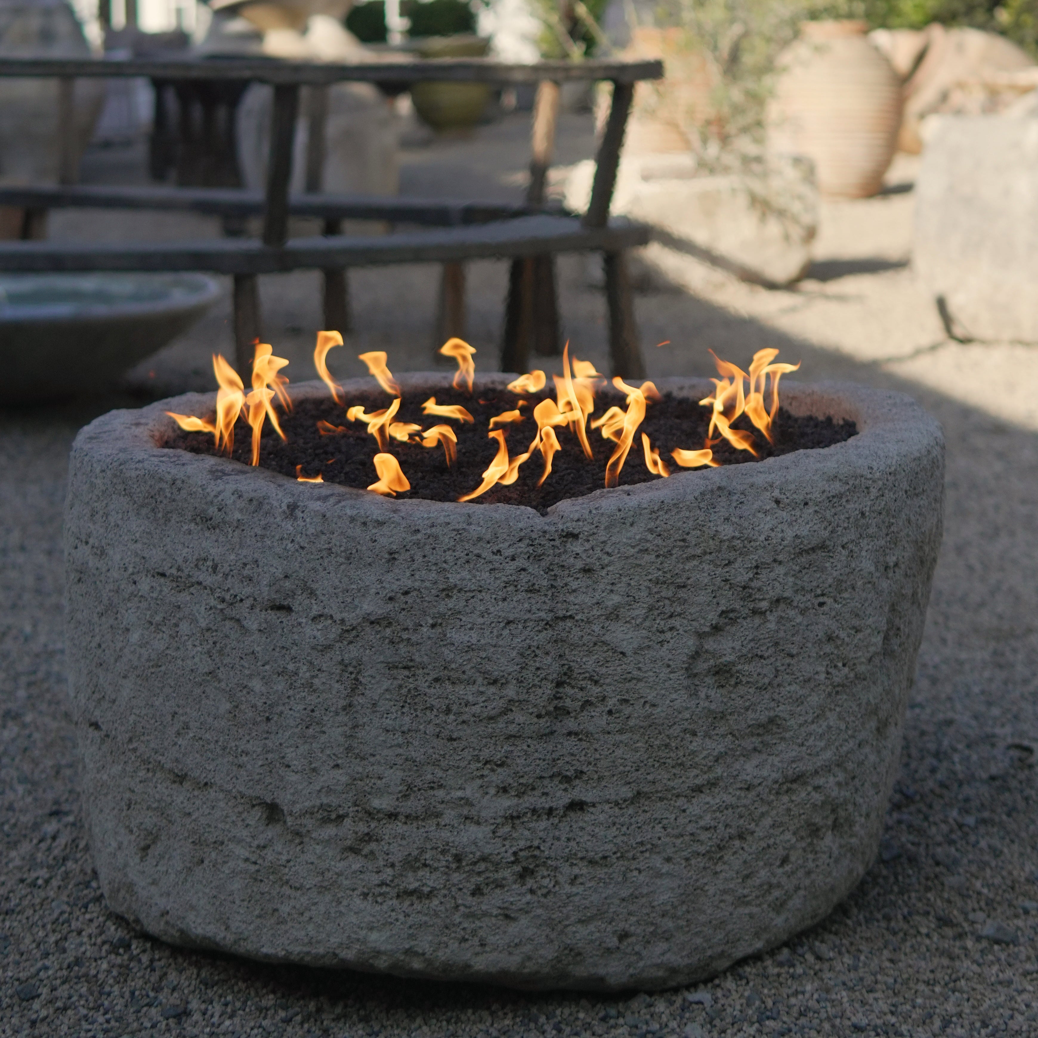 Antique Limestone Fire Pit - Trouvaille Imports