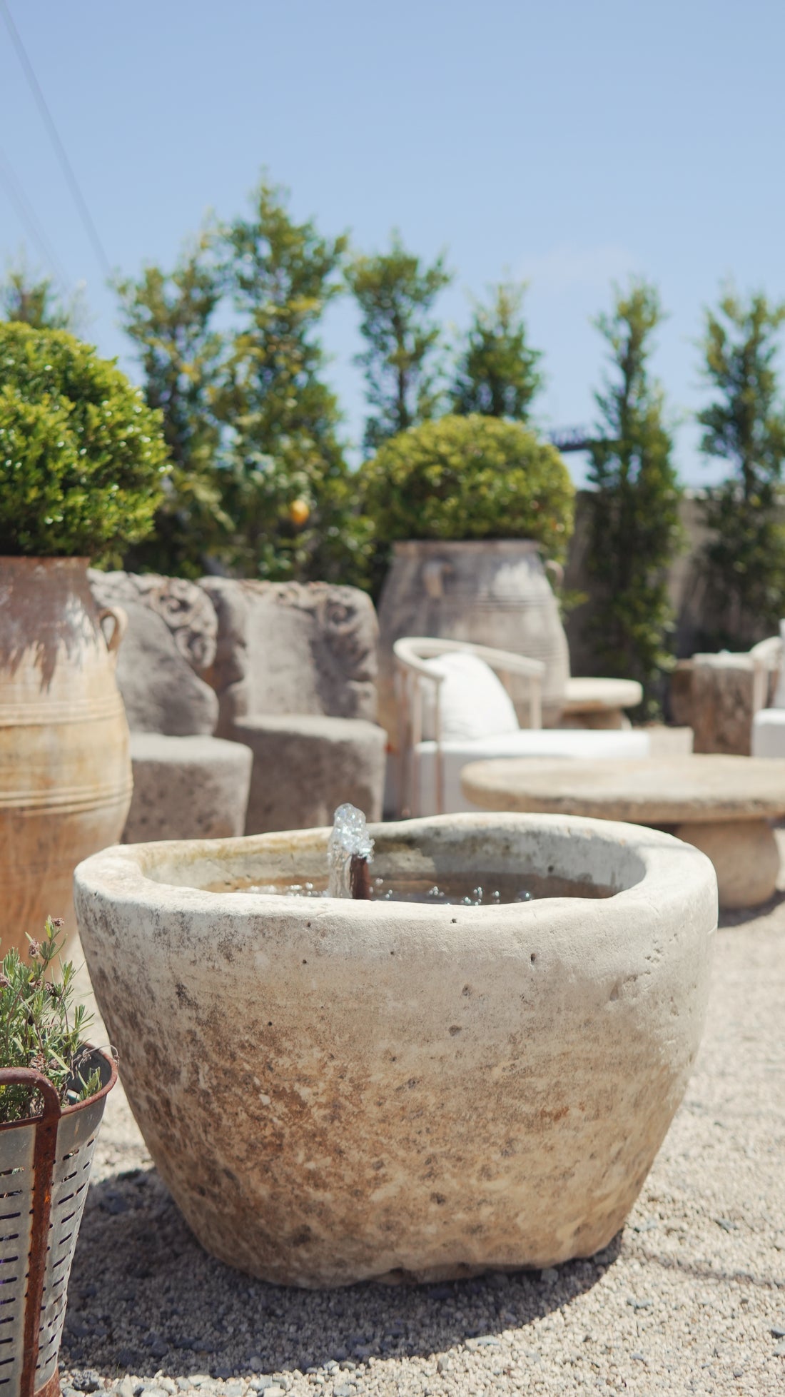 Vintage Limestone Fountain - Trouvaille Imports