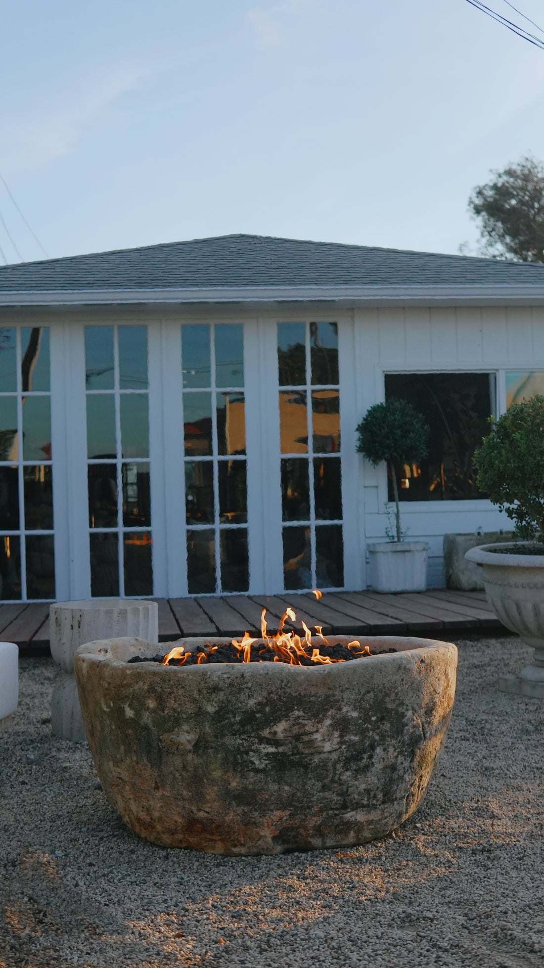Vintage Limestone Fire Pit - Trouvaille Imports