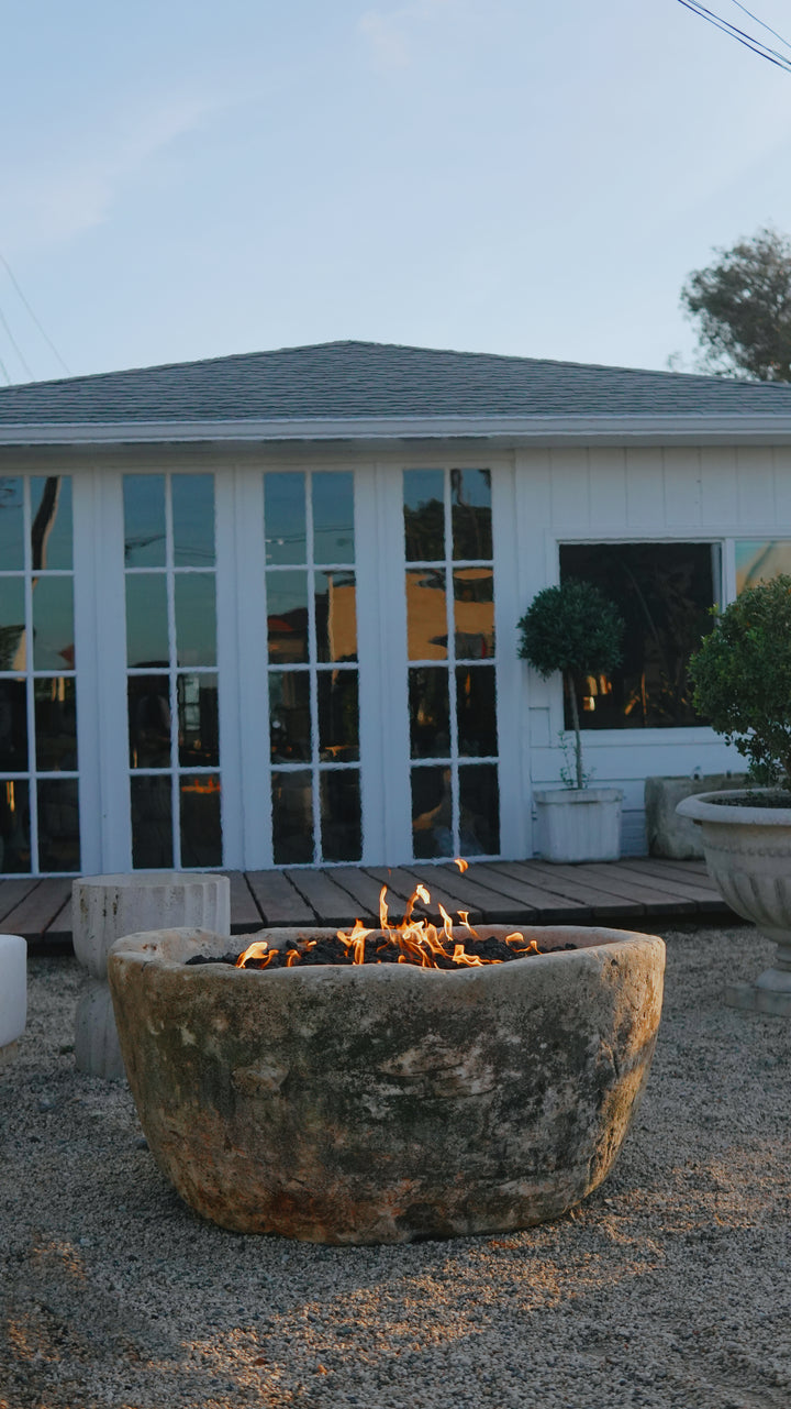 Vintage Limestone Fire Pit - Trouvaille Imports