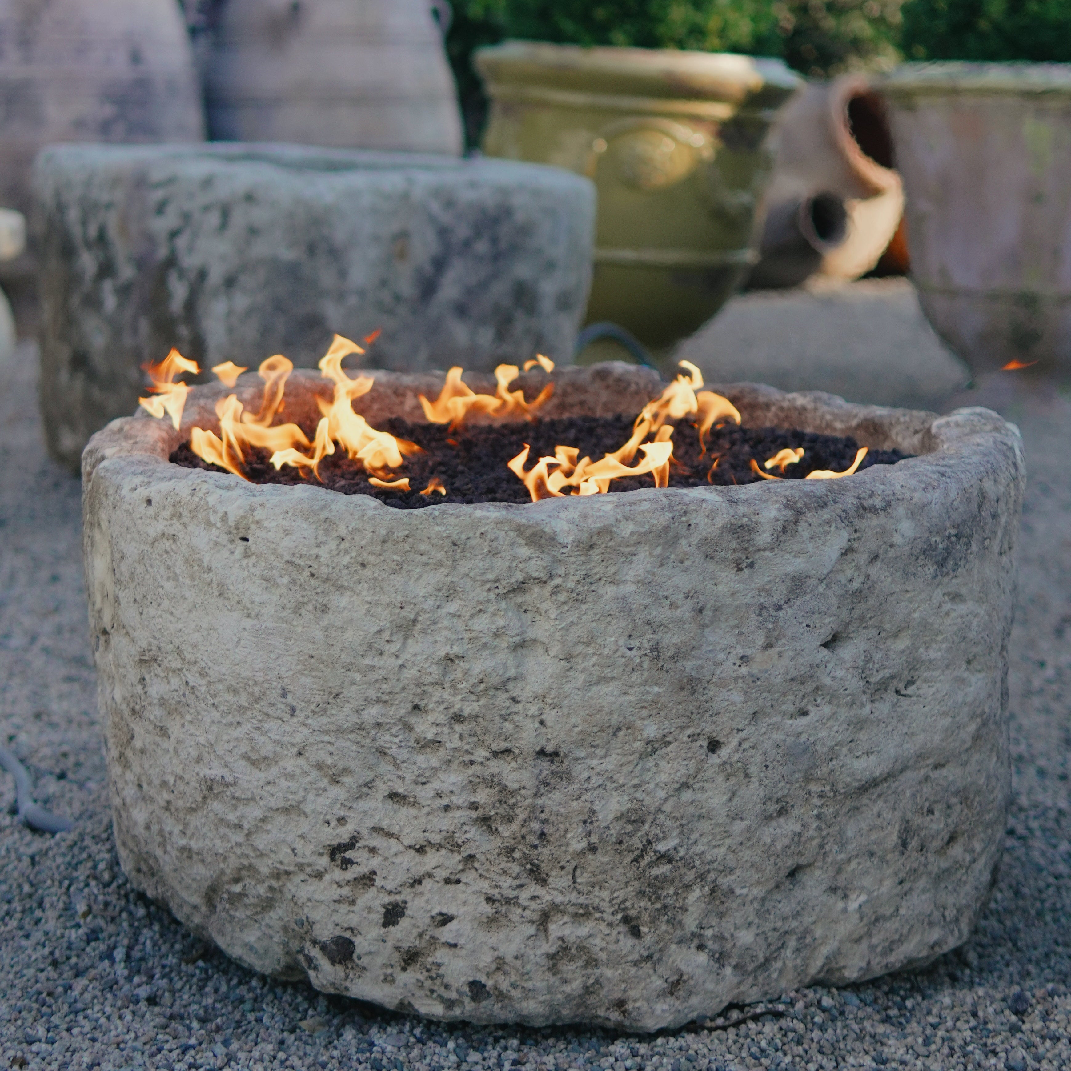 Antique Limestone Fire Pit - Trouvaille Imports