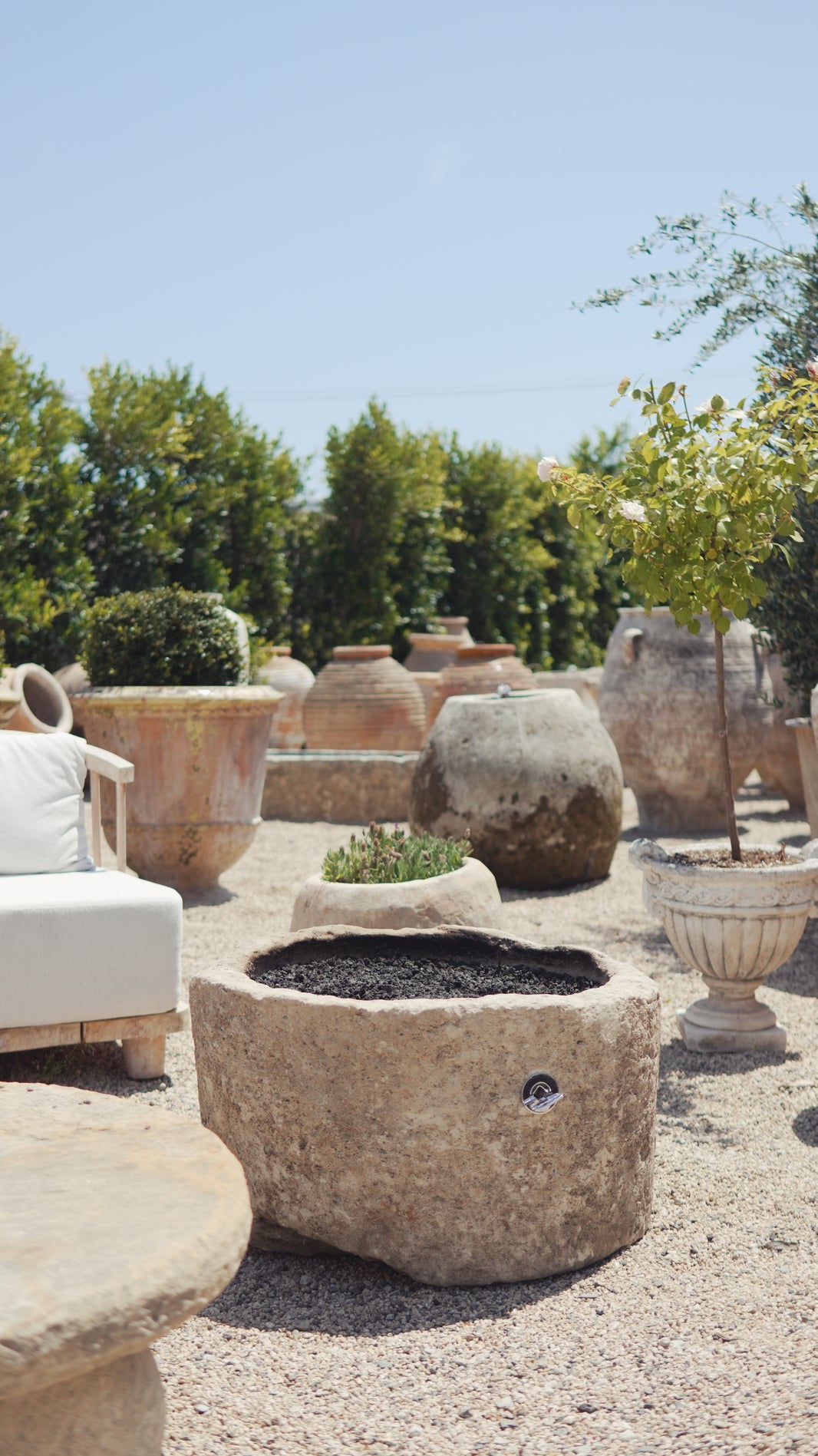 Antique Limestone Fire pit - Trouvaille Imports