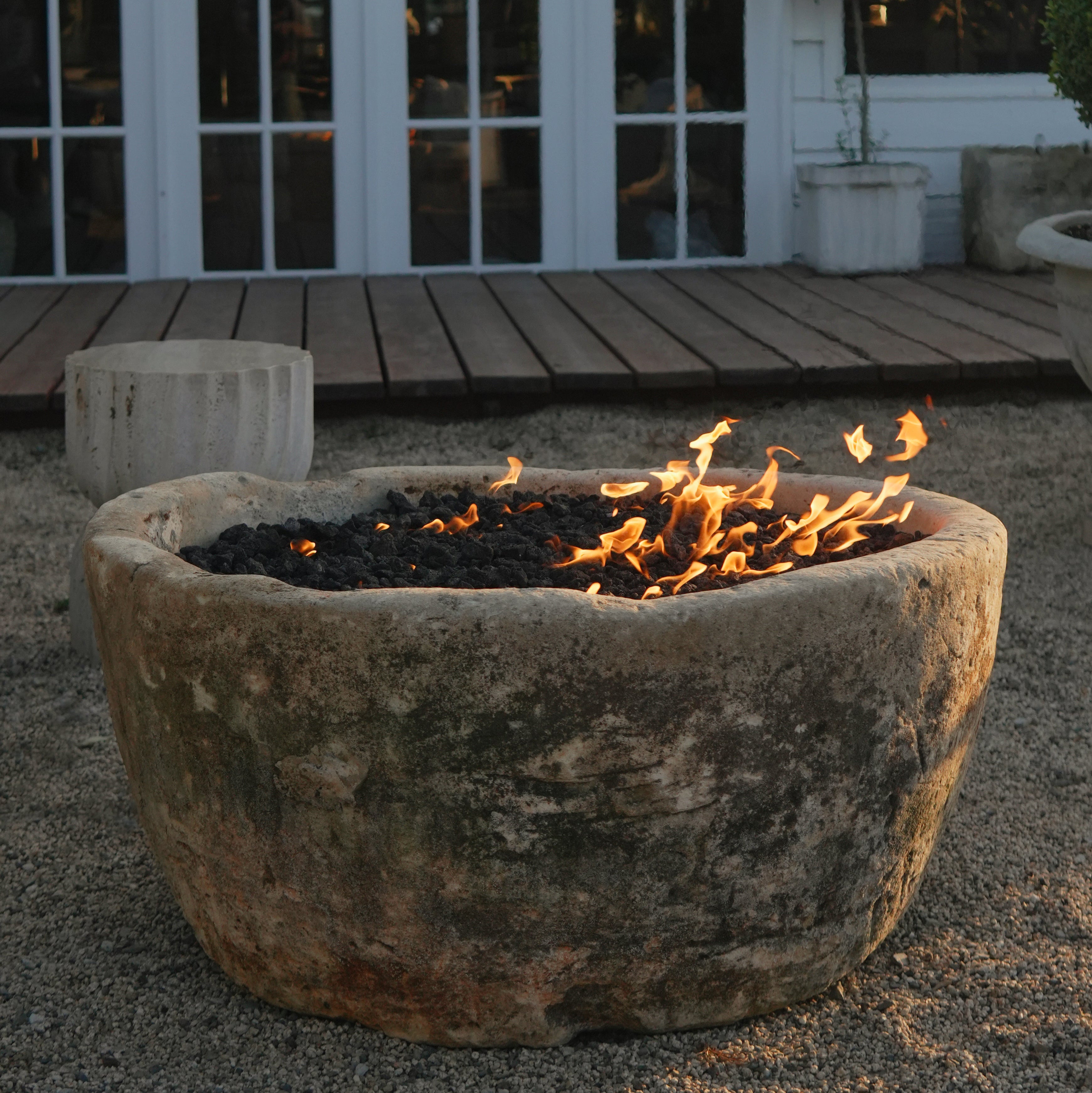 Vintage Limestone Fire Pit - Trouvaille Imports