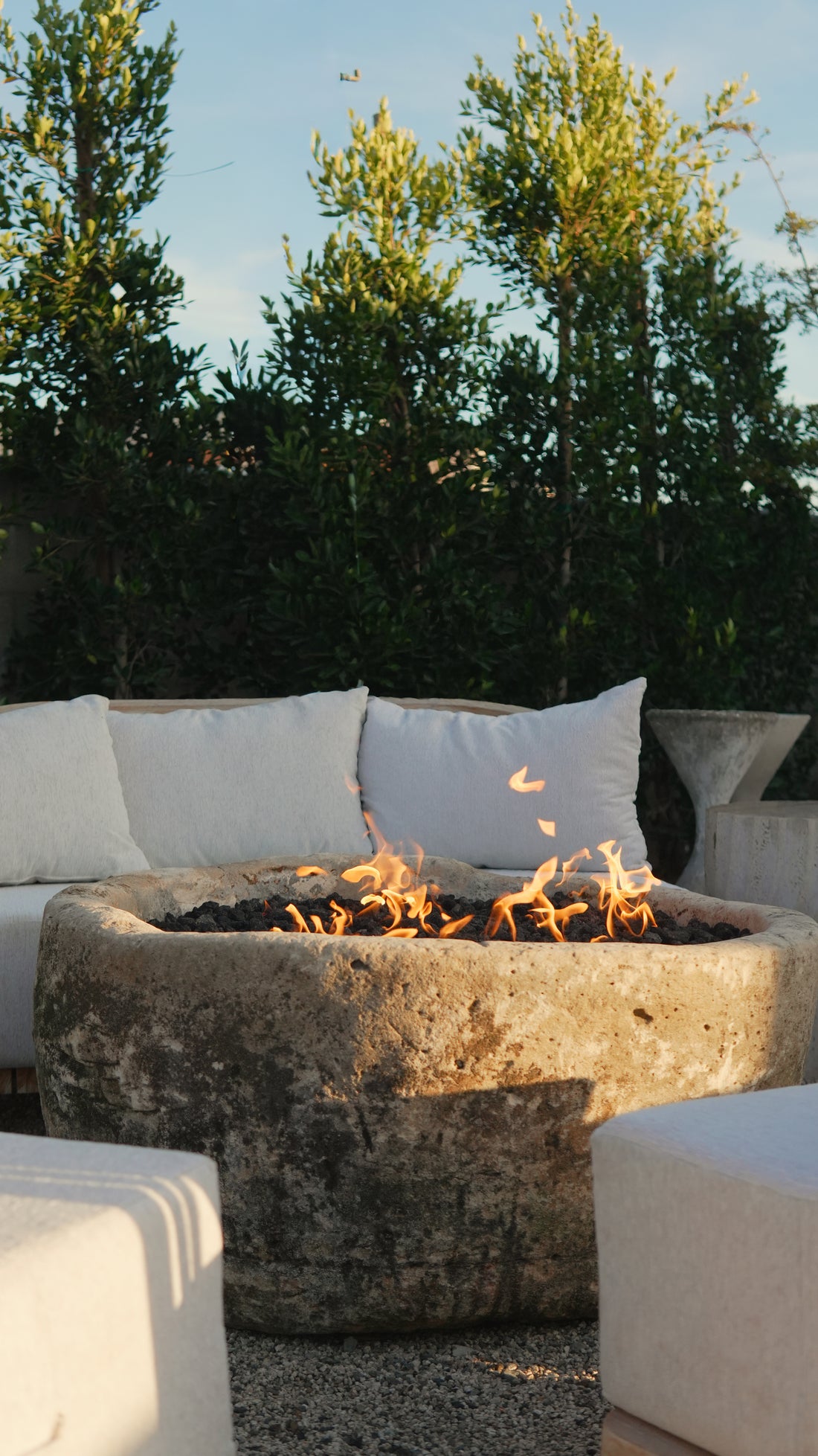 Vintage Limestone Fire Pit - Trouvaille Imports