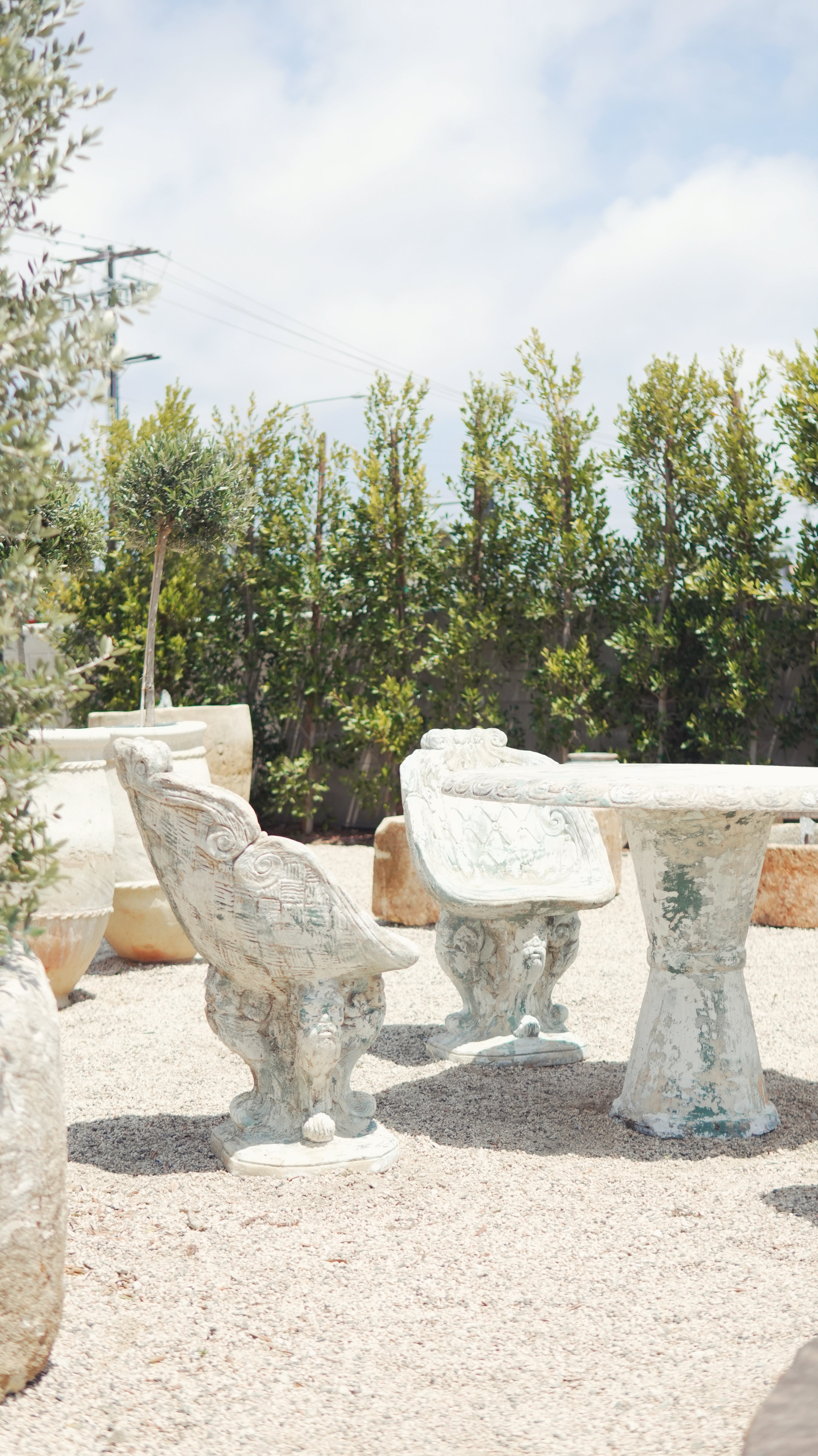 Antique French Stone Patio Set - Trouvaille Imports
