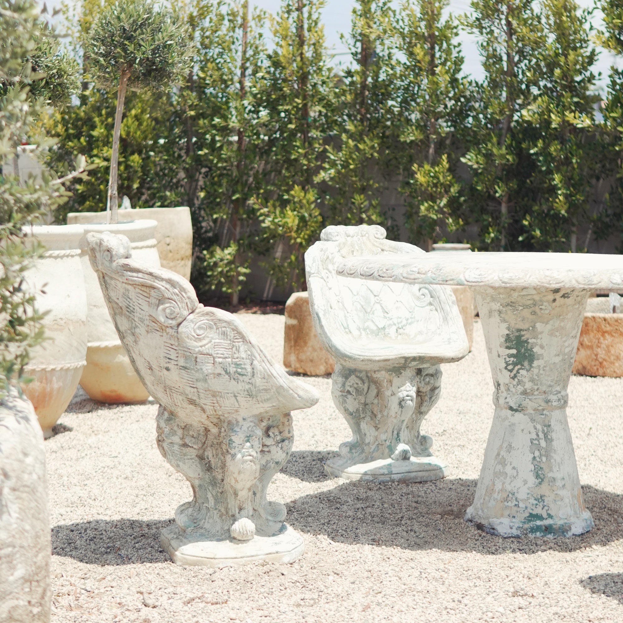 Antique French Stone Patio Set