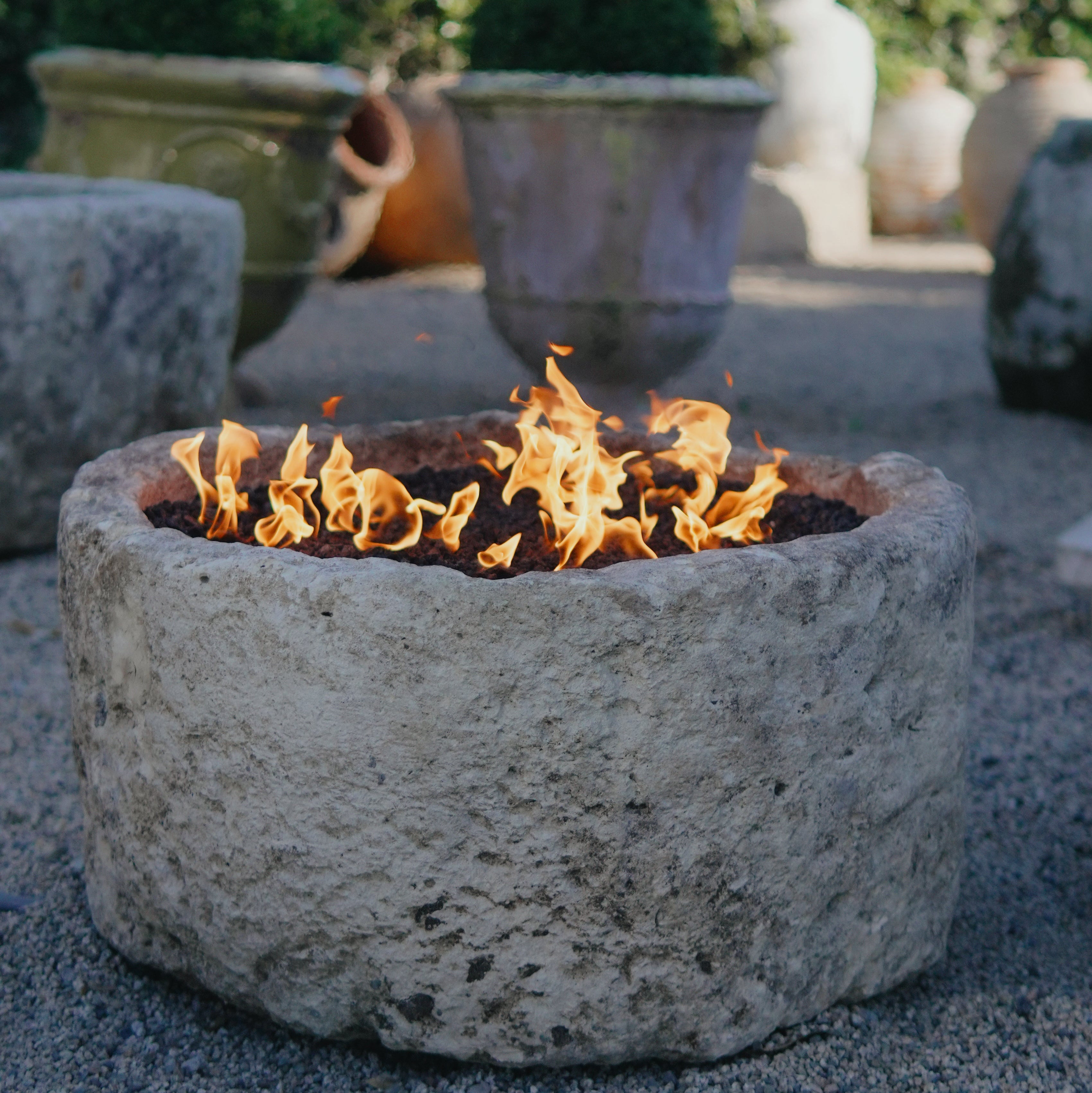 Antique Limestone Fire Pit - Trouvaille Imports