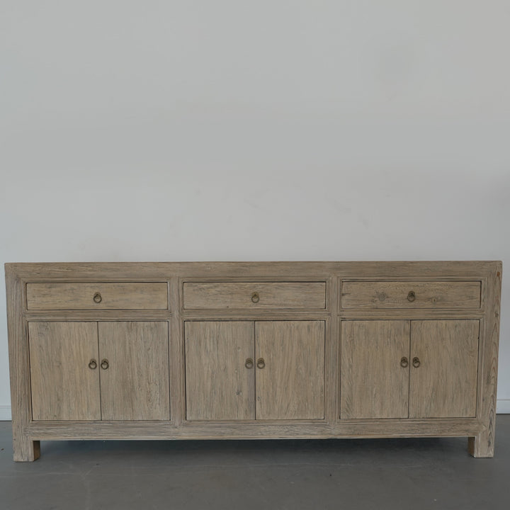 Elm Wood 3 Drawer Sideboard - Trouvaille Imports