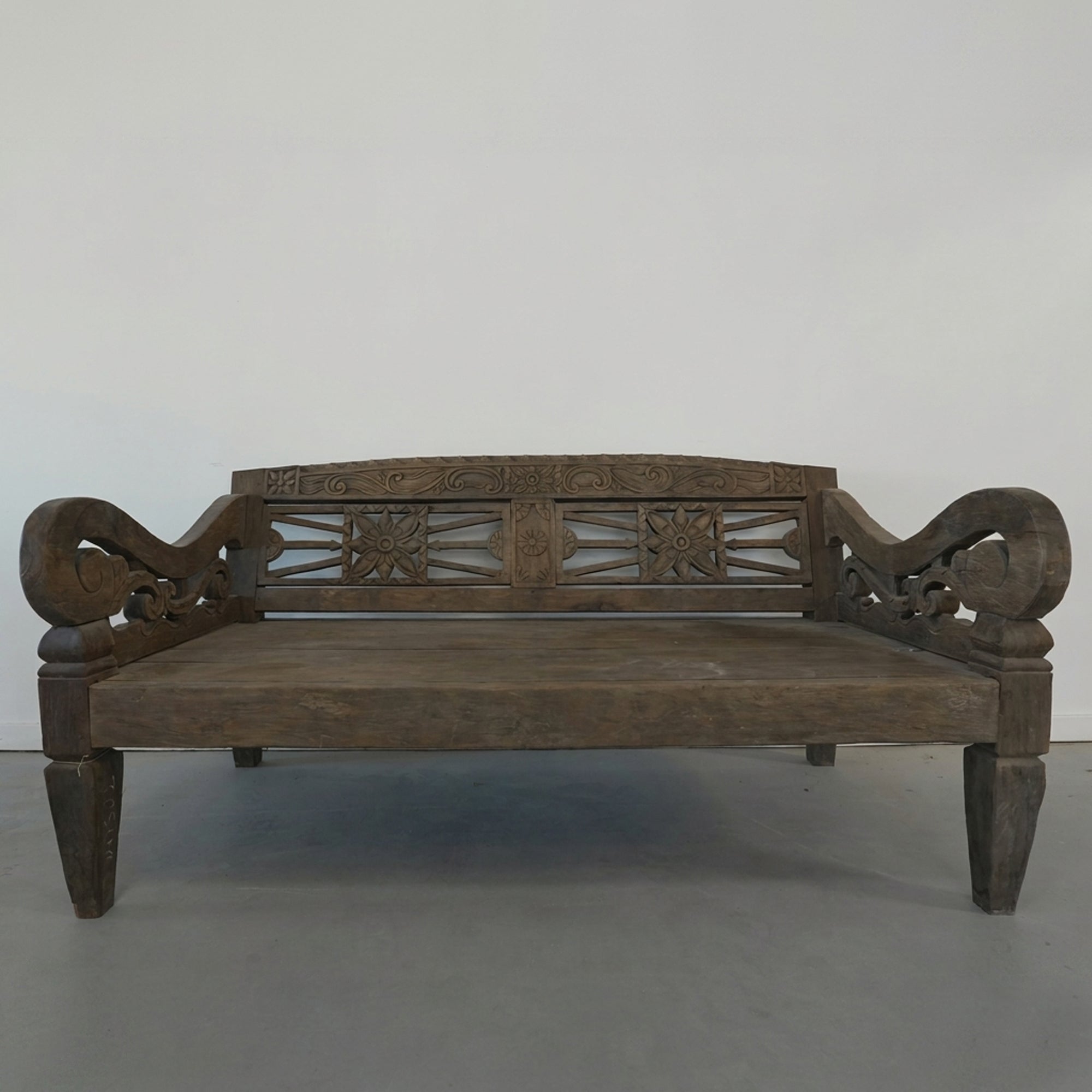 Vintage Indonesian Hand Carved Daybed - Trouvaille Imports
