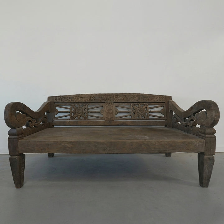 Vintage Indonesian Hand Carved Daybed - Trouvaille Imports