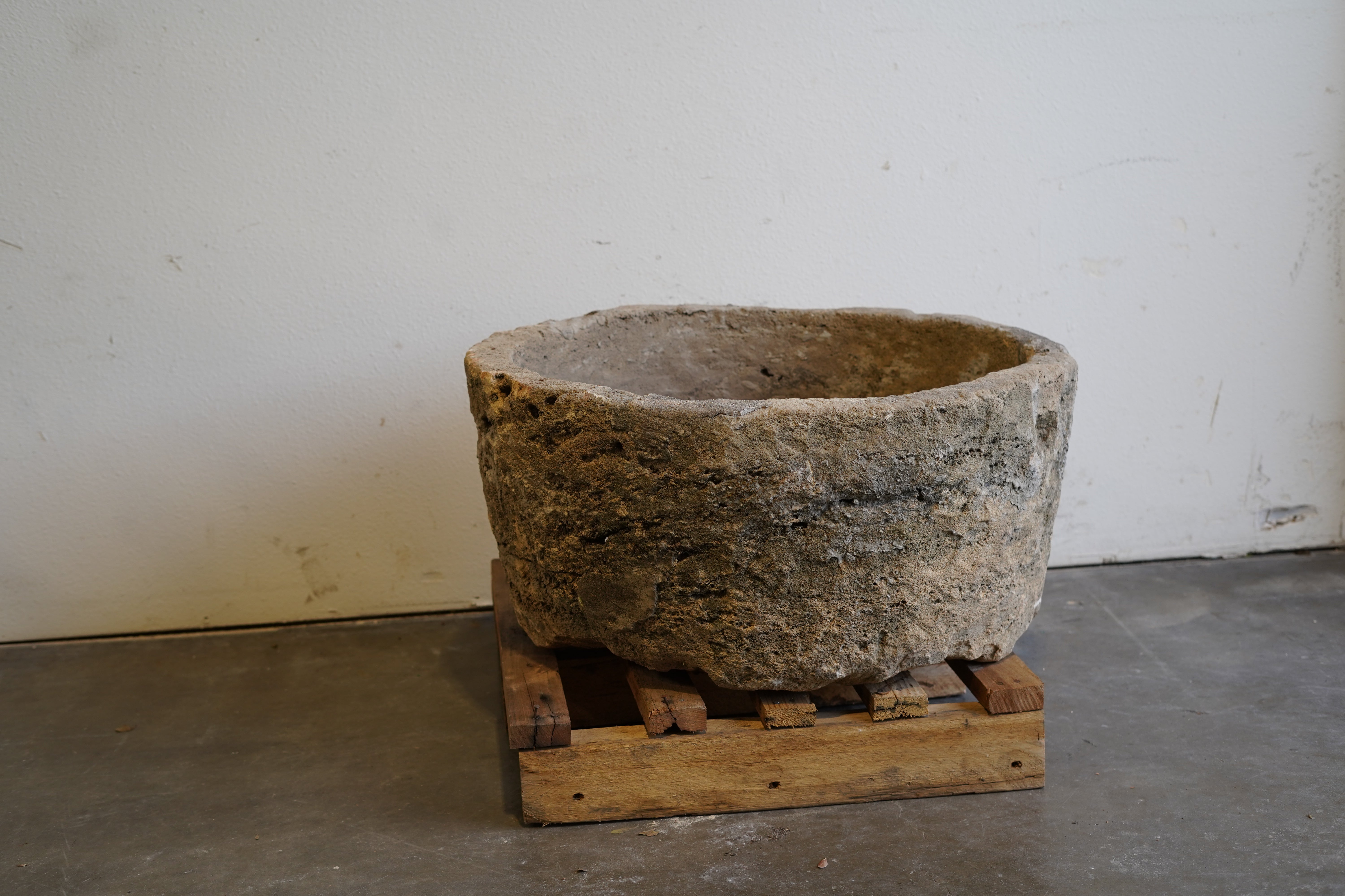 Authentic vintage limestone planter, fountain or fire pit