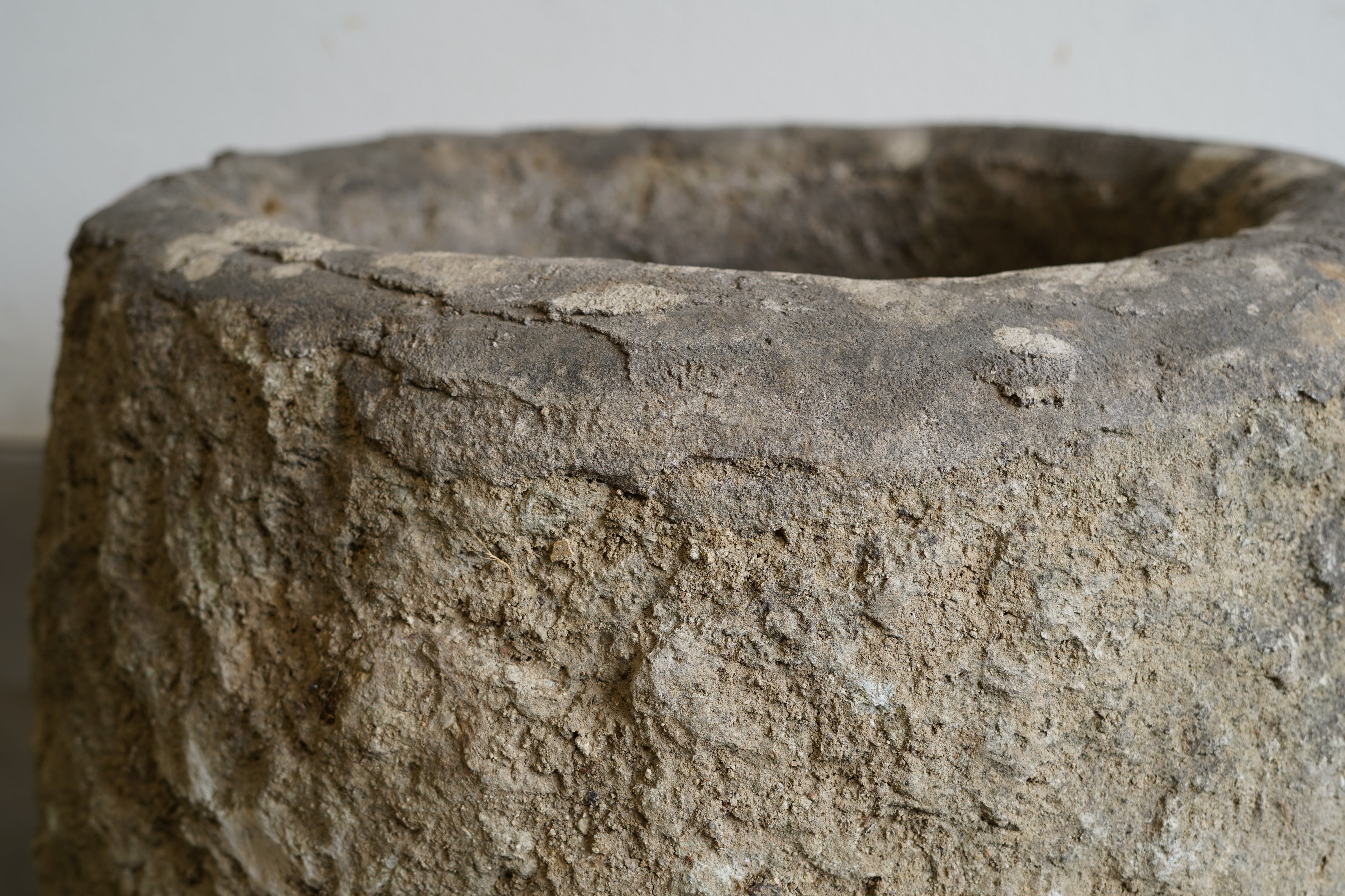 Vintage hand-carved authentic Limestone planter 