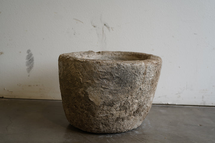 Vintage Limestone Vessel. Hand-carved  authentic.

Dimensions: 24" W x 17" H