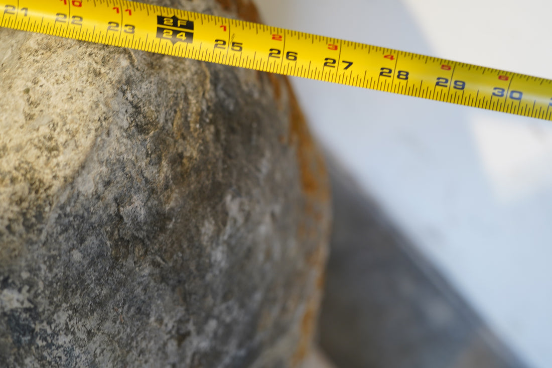 Antique Limestone Planter - 26" W x 29" H - Trouvaille Imports