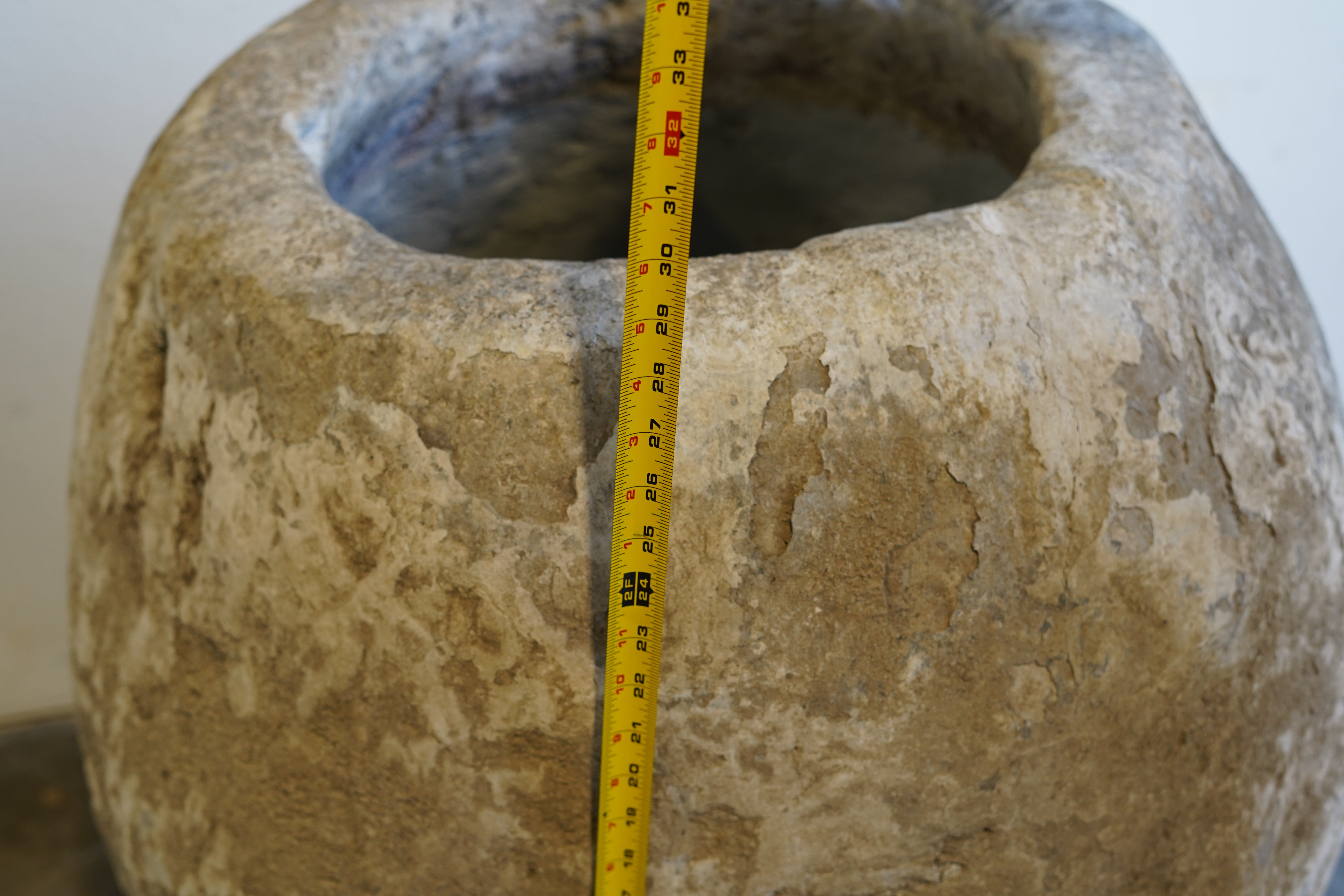 Close up of Antique Oblong Limestone Planter&nbsp;

26" W x 29" H
