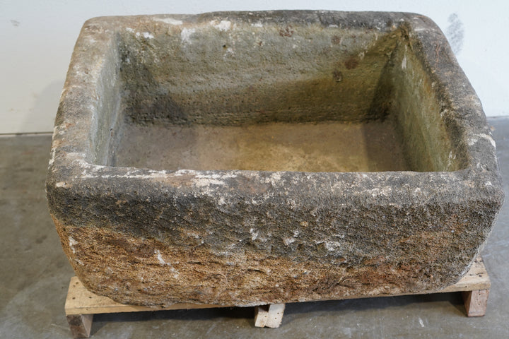 Vintage Limestone Planter&nbsp;

Hand-carved, decades old, natural aging, patina and character.&nbsp;

Dimensions: 36" L x 28" W x 18" H