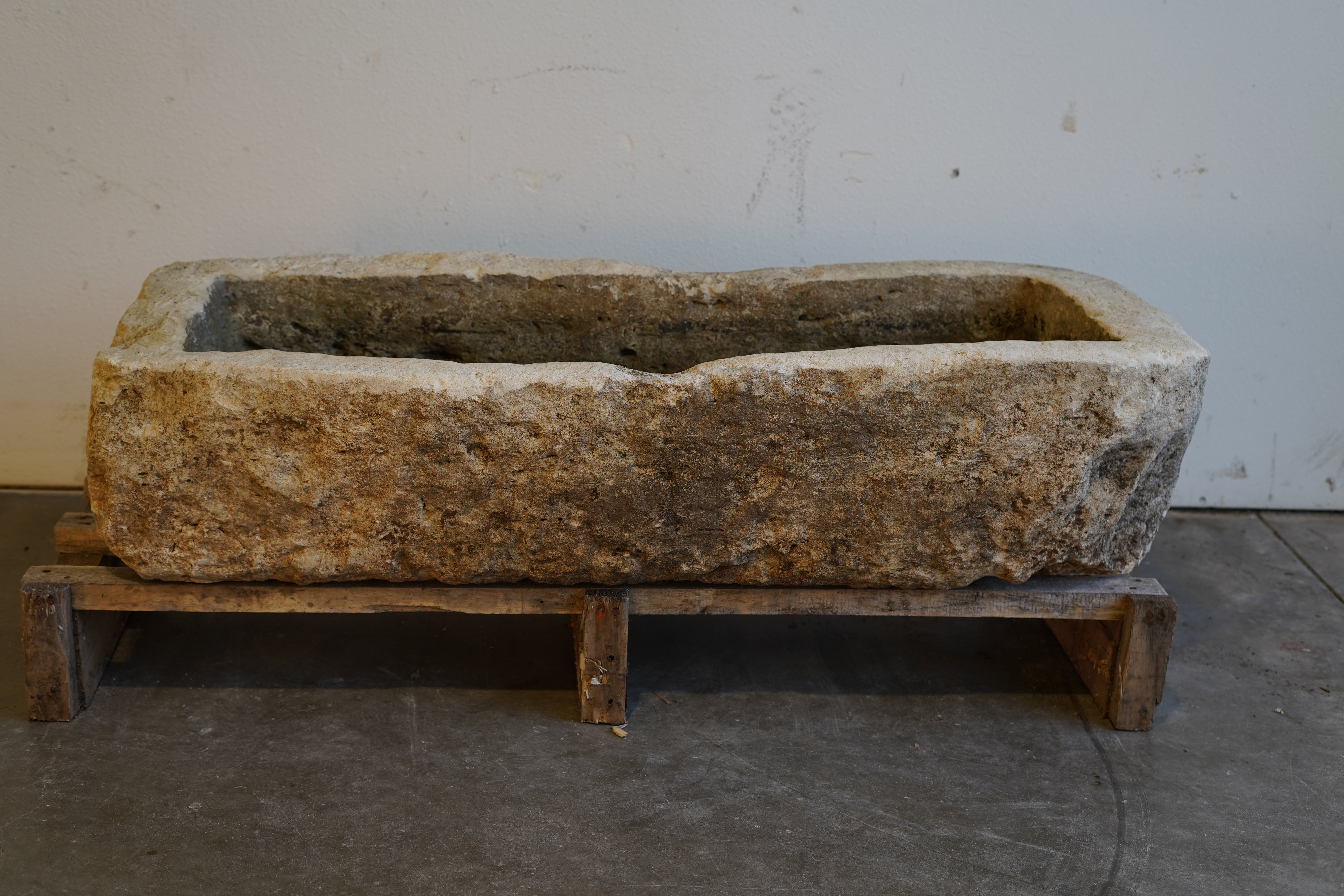 Vintage Limestone Planter Rectangular - Long & Low - Trouvaille Imports