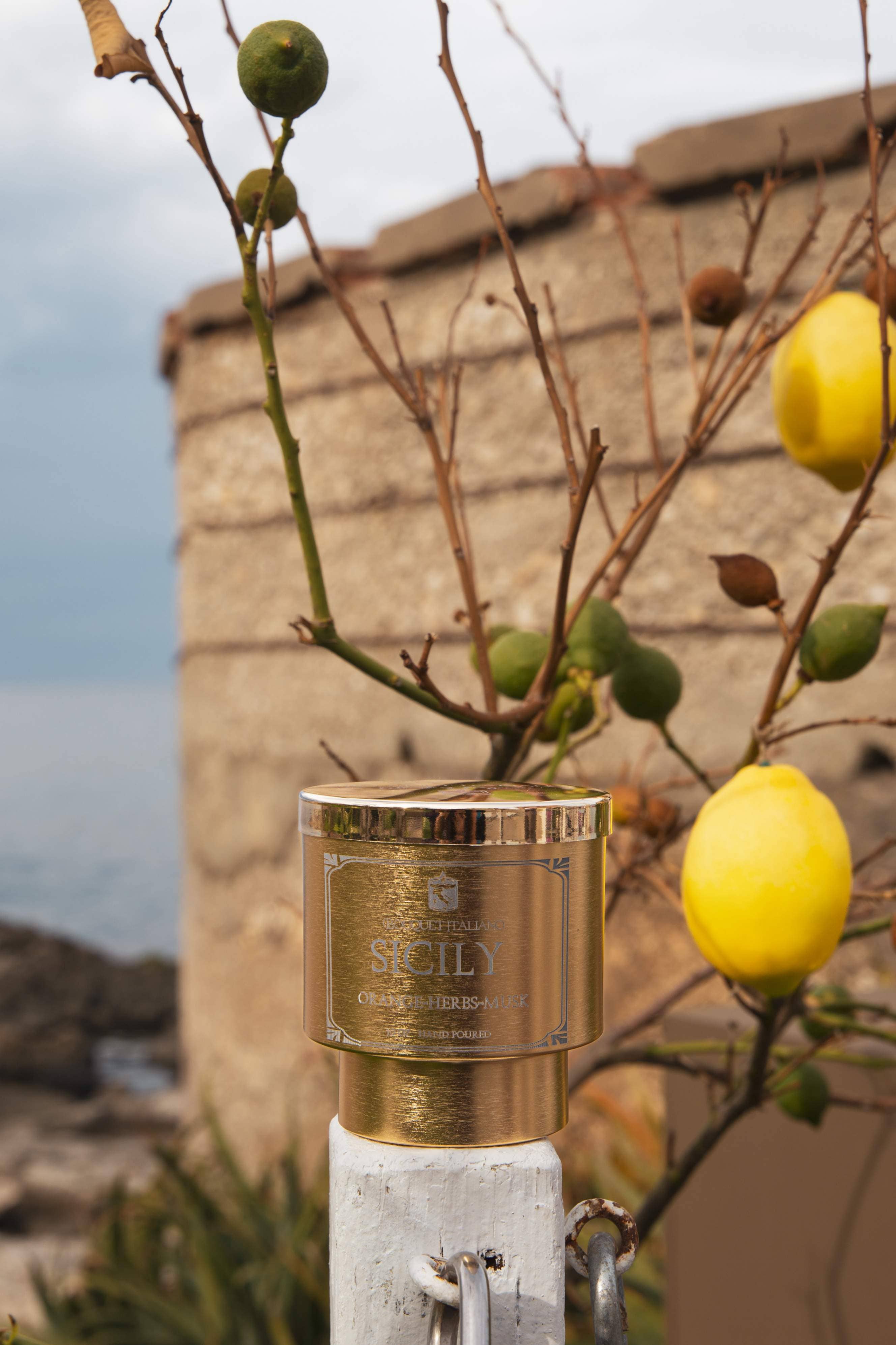 Sicily Luxury Scented Candle – Citrus & Mediterranean Herbs - Trouvaille Imports