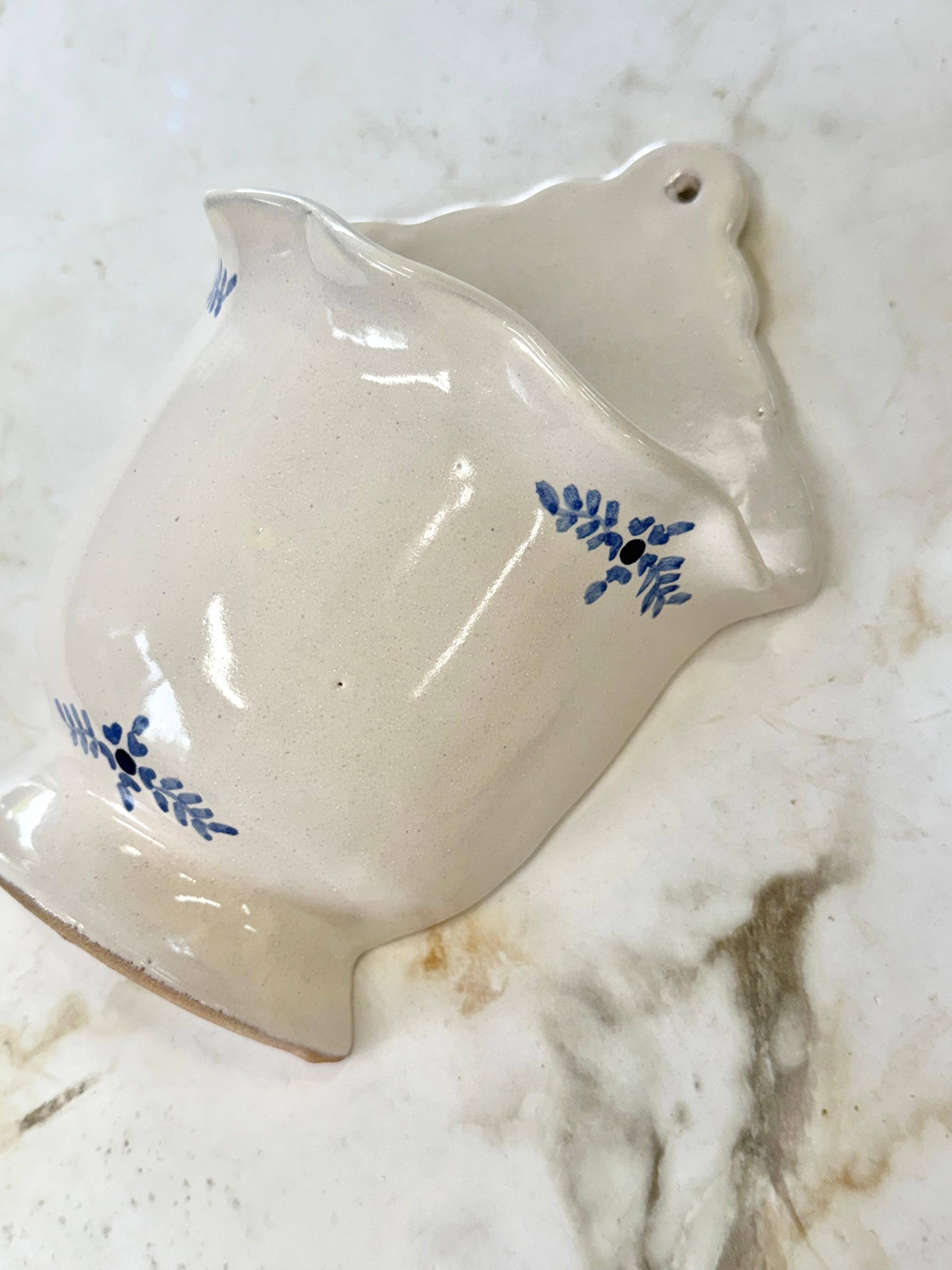 Hand-painted Margot Wall Vase, Blue - Trouvaille Imports