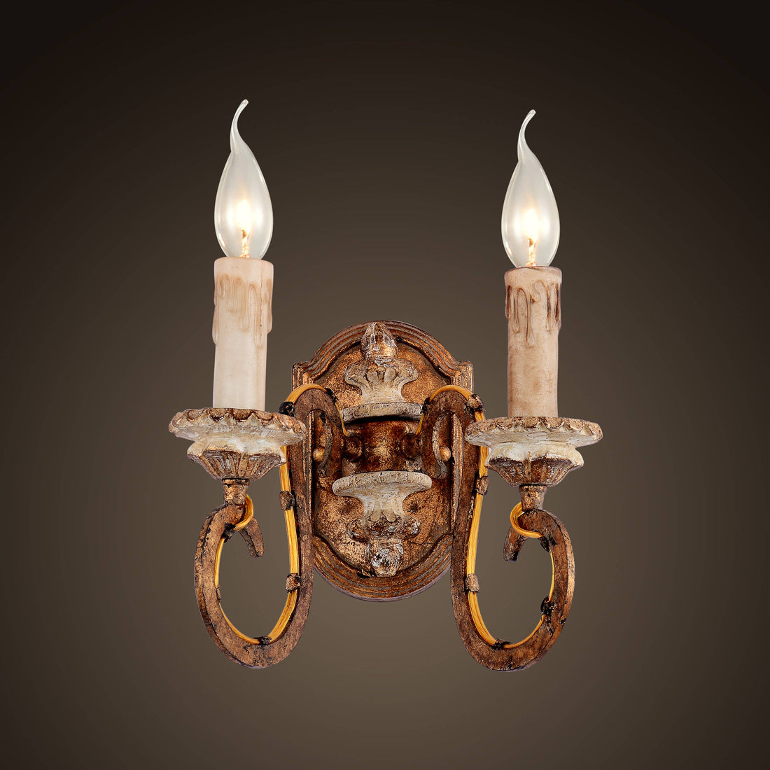 Milan Double Sconce With Gold Finish - Trouvaille Imports