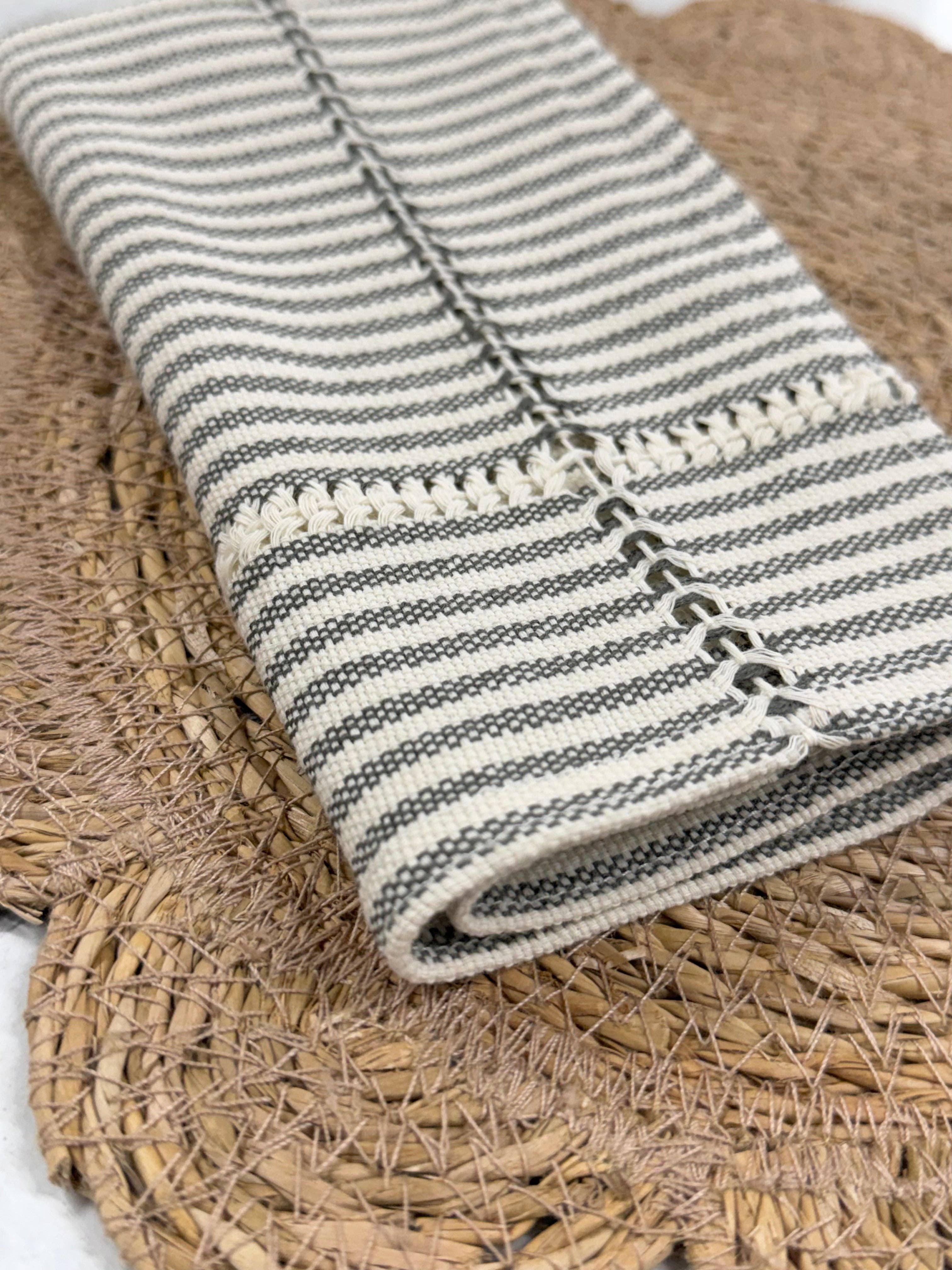 Hand-stitched Napkin, Striped S/2 - Trouvaille Imports