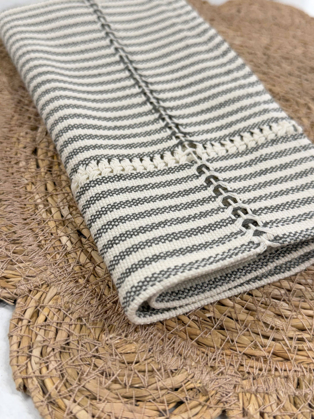 Hand-stitched Napkin, Striped S/2 - Trouvaille Imports
