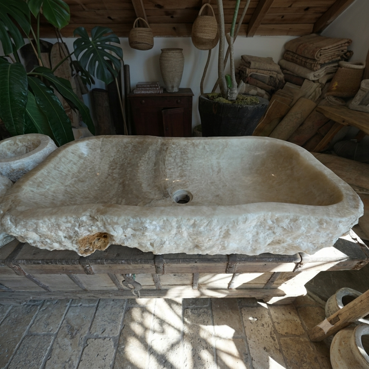 Hand Carved Onyx Sink (SOLD) - Trouvaille Imports
